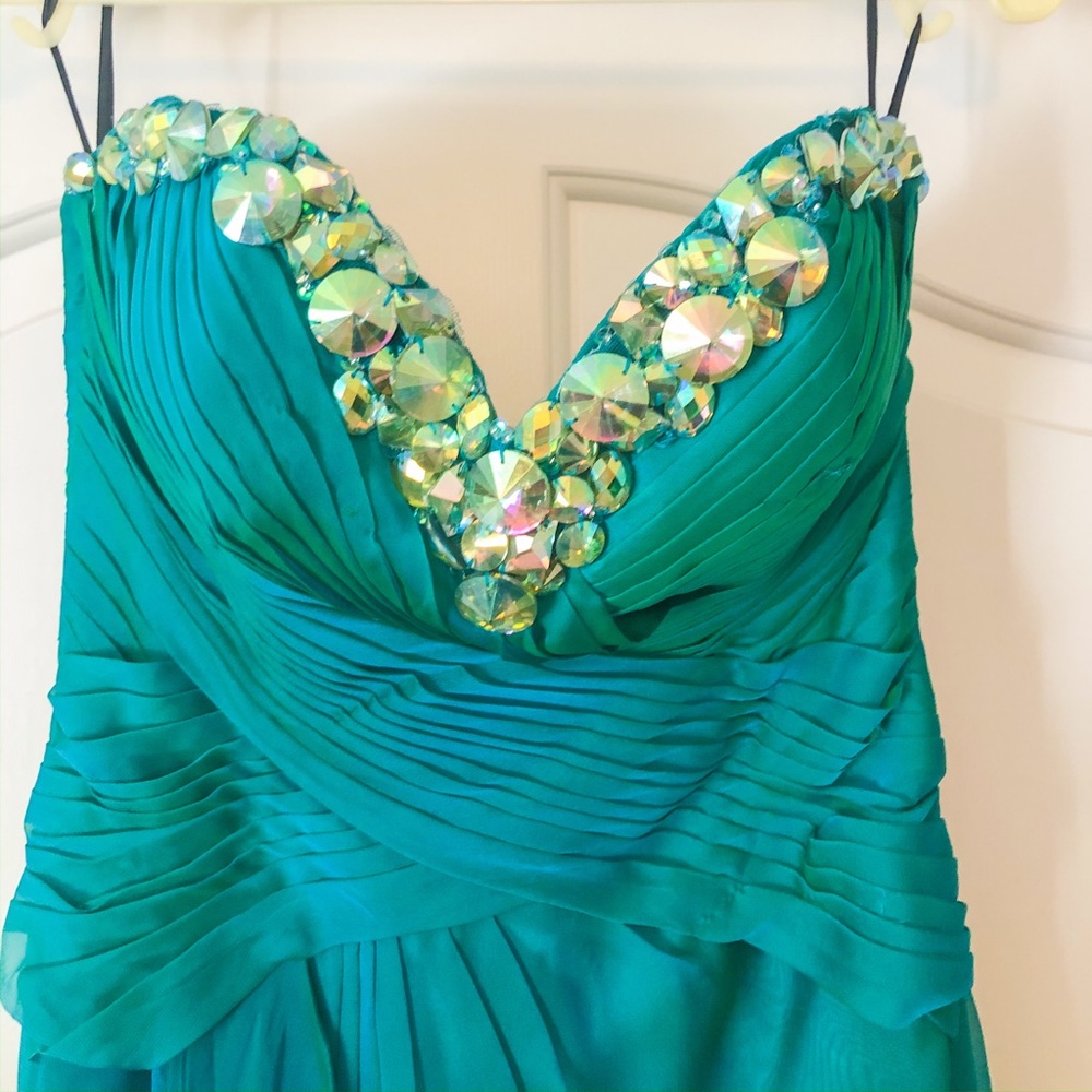 Aqua Long Formal Dress